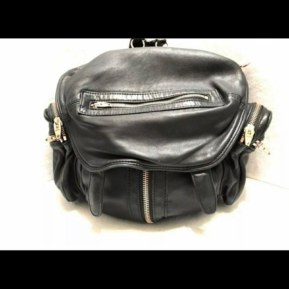Auth ALEXANDER WANG 3WAY backpack black leather